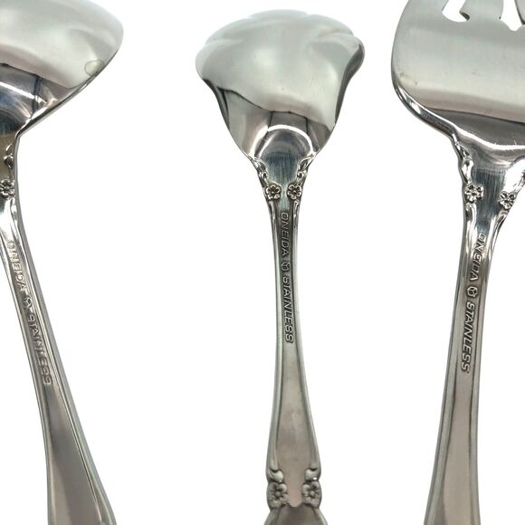 Oneida DOVER Heirloom Stainless Hostess Set of 3 Fork Gravy Ladle Sugar Spoon - Picture 6 of 7